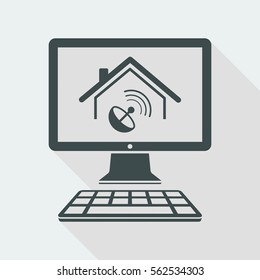 Home satellite receiver - Vector icon for computer website or application