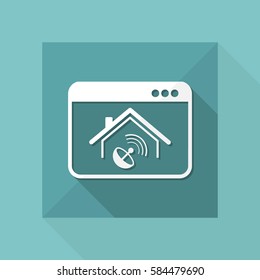 Home satellite receiver - Vector icon for computer website or application