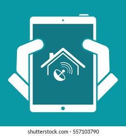 Home satellite receiver - Vector web icon