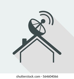 Home satellite receiver - Vector web icon