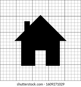 Home and scale paper on white
