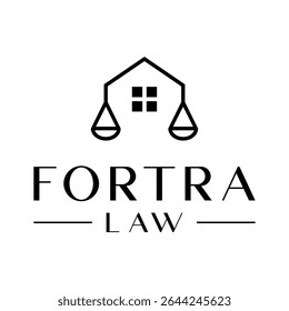 casa escala peso lei juiz tribunal casa vetor logotipo design linha arte