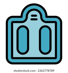 Home scales icon outline vector. Medicine meal. Diet food color flat