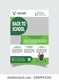 Diseño de volante en la escuela del hogar y archivo exclusivo de vectores de folletos escolares modernos 