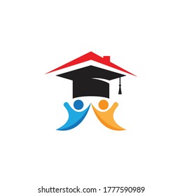 home school logo icon vector illustration