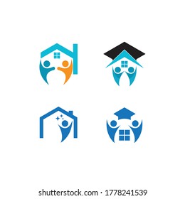 home school logo icon vector illustration