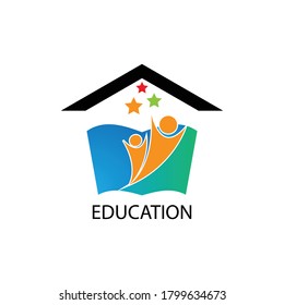 home school logo icon vector illustration