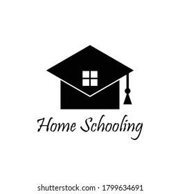 home school logo icon vector illustration