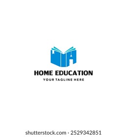 Home school logo template illustration. There are book with home, suitable for your design need, logo, illustration, animation, etc.