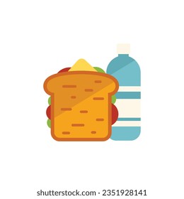 Home school lunch icon flat vector. Dinner food. Meal breakfast isolated