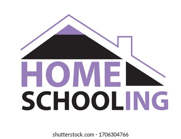 Home schooling banner flat design