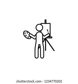  Home schooling, drawing training icon. Element of home schooling icon. Thin line icon for website design and development, app development. Premium icon