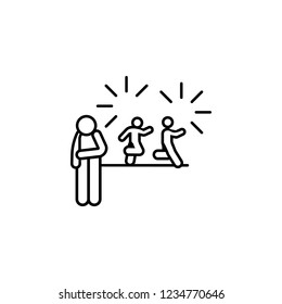  Home schooling, feeling isolated  icon. Element of home schooling icon. Thin line icon for website design and development, app development. Premium icon
