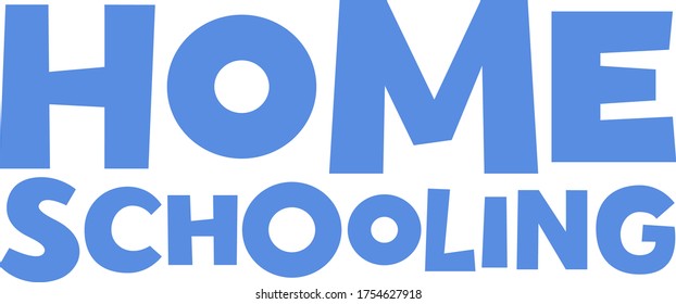 Home schooling hand drawn vector lettering. Online training, education and study from home. Motivational quote. Original typography design for logo, card, poster, web banner or print.