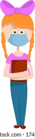 Home schooling , illustration, vector on white background