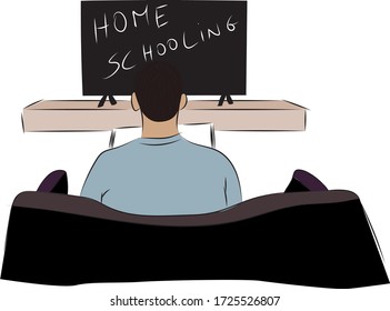 Home schooling. Learn from tv.