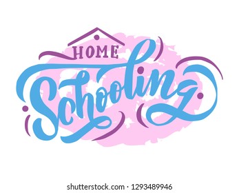 Home schooling lettering logo design