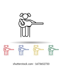 Home schooling, musical training multi color icon. Simple thin line, outline vector of home schooling icons for ui and ux, website or mobile application