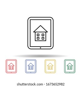 Home schooling, online education multi color icon. Simple thin line, outline vector of home schooling icons for ui and ux, website or mobile application