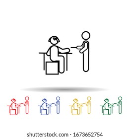 Home schooling, parent help multi color icon. Simple thin line, outline vector of home schooling icons for ui and ux, website or mobile application