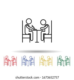 Heimunterricht, Elternunterricht für mehrfarbiges Symbol. Einfache dünne Linie, Vektorillustration der häuslichen Schulungssymbole für i und ux, Website oder mobile Anwendungen