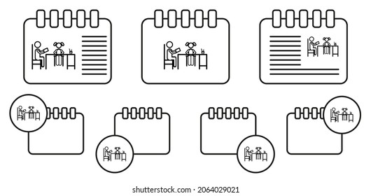 home schooling, parent teaching vector icon in calender set illustration for ui and ux, website or mobile application