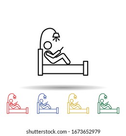 Home schooling, self study multi color icon. Simple thin line, outline vector of home schooling icons for ui and ux, website or mobile application