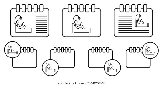 home schooling, self study vector icon in calender set illustration for ui and ux, website or mobile application