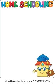 Home Schooling Thema Rahmen - eps10 Vektorillustration Illustration.