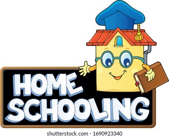 Sinal de tema de educação em casa - ilustração vetorial eps10.