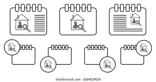 Home-School-Vektorsymbol für Kalender-Set-Illustrationen für i und ux, Website oder mobile Anwendungen