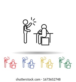 Home schooling, work on the bugs multi color icon. Simple thin line, outline vector of home schooling icons for ui and ux, website or mobile application