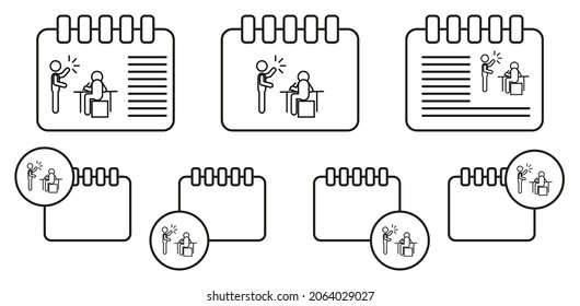 home schooling, work on the bugs vector icon in calender set illustration for ui and ux, website or mobile application