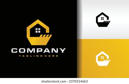 home scoop excavator construction logo