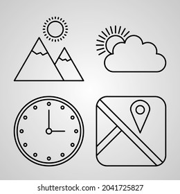 Home Screen Apps Icon Collection White Color Background
