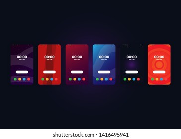 Home Screen Apps Search Time Unlocked Smartphone Phone User Interface User Experience UI Template Vector Illustration