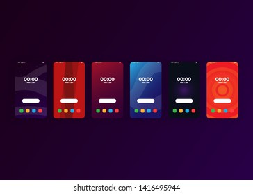 Home Screen Apps Search Time Unlocked Smartphone Phone User Interface User Experience UI Template Vector Illustration