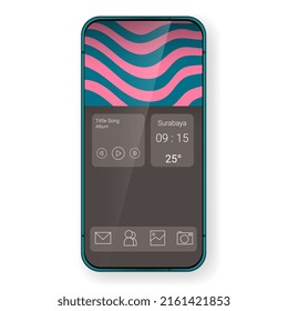 Home Screen Layout Mobile App Ui Rainbow, Vector Design Illustration