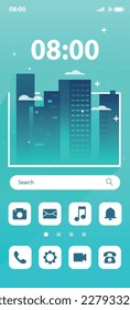 Home Screen Smartphone Interface ui .Mobile Homepage Layout .Morgenbild Stadt.