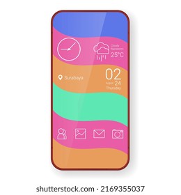 home screen ui design custom modifications wave, vector design illustration