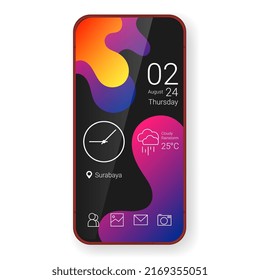 home screen ui design custom modifications wave texture, vector design illustration