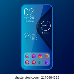 home screen ui design custom modifications multicolor wave, vector design illustration