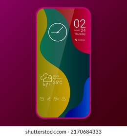 home screen ui design custom modifications multicolor wave, vector design illustration