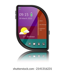 home screen ui esthetic phone ui, phone redesign realistic object