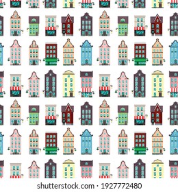 Home seamless pattern for packaging, holiday, background