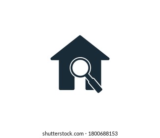 Home Search Icon Vector Logo Template Illustration Design
