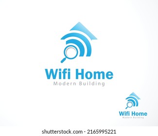 home search logo creative connect modern building design concept