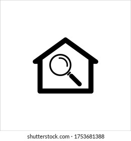 Home search vector icon. Premium quality flat icon in trendy style.