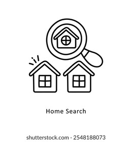 Home Search Vector Outline icon style illustration. EPS 10 file