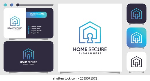 Home secure logo concept with modern unique style Premium Vector